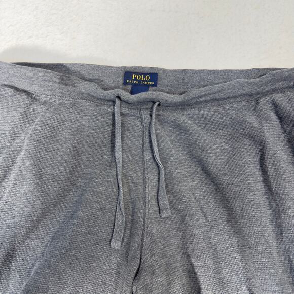 Polo Ralph Lauren Waffle Weave Lounge Pants Men L Drawstring Waist CUT Off Hems - Picture 11 of 15